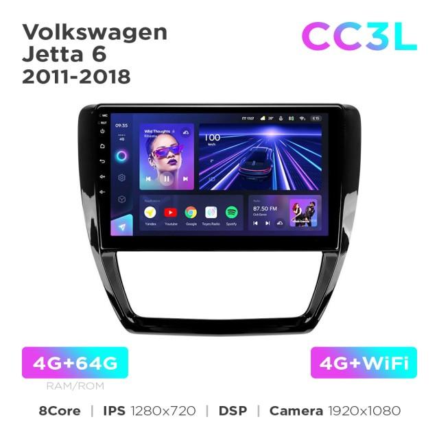 Radio samochodowe Teyes CC3L 4+64 Gb Volkswagen Jetta 6 2011-2018 10"