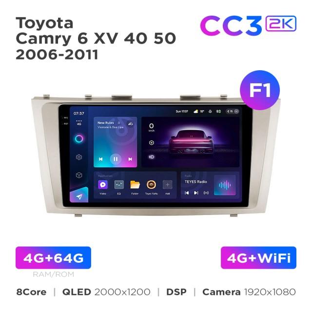 Radio samochodowe Teyes CC3 2k 4+64 Gb Toyota Camry 6 XV 40 50 2006-2011 (F1) 9"