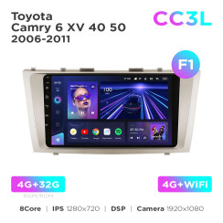 Radio samochodowe do Toyota Camry 6 XV 40 50 2006-2011 (F1) Teyes CC3L 4+32 Gb 9"