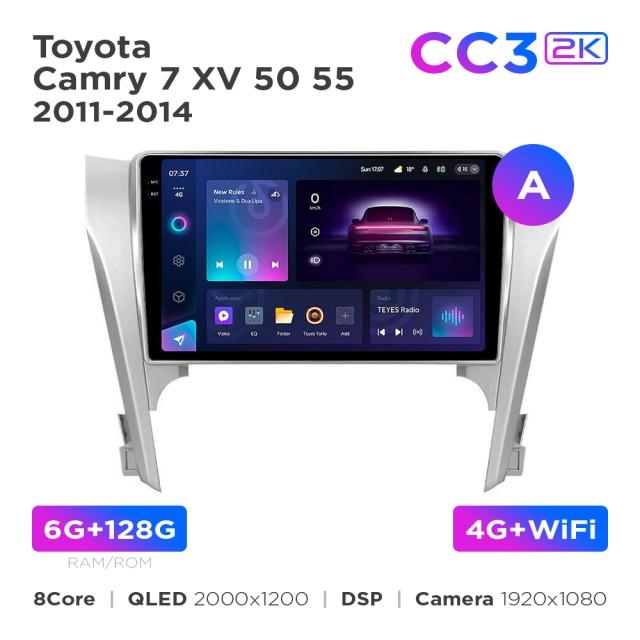 Radio samochodowe Teyes CC3 2k 6+128 Gb Toyota Camry 7 XV 50 55 2011-2014 (A) 10"