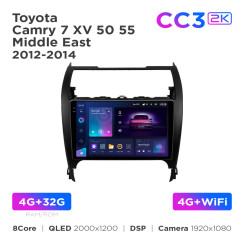 Radio samochodowe Teyes CC3 2k 4+32 Gb Toyota Camry 7 XV 50 55 Middle East 2012-2014 10"