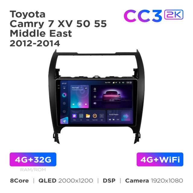 Radio samochodowe Teyes CC3 2k 4+32 Gb Toyota Camry 7 XV 50 55 Middle East 2012-2014 10"