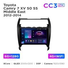 Radio samochodowe Teyes CC3 2k 6+128 Gb Toyota Camry 7 XV 50 55 Middle East 2012-2014 10"