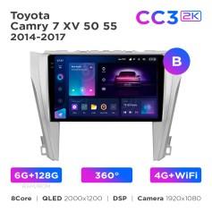 Radio samochodowe Teyes CC3 2k 6+128 Gb 360° Toyota Camry 7 XV 50 55 2014-2017 (B) 10"
