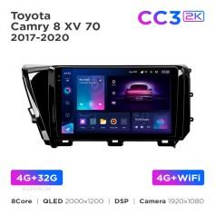 Radio samochodowe Teyes CC3 2k 4+32 Gb Toyota Camry 8 XV 70 2017-2020 10"
