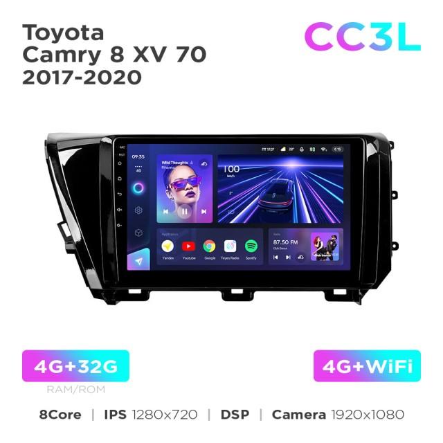 Radio samochodowe do Toyota Camry 8 XV 70 2017-2020 Teyes CC3L 4+32 Gb 10"