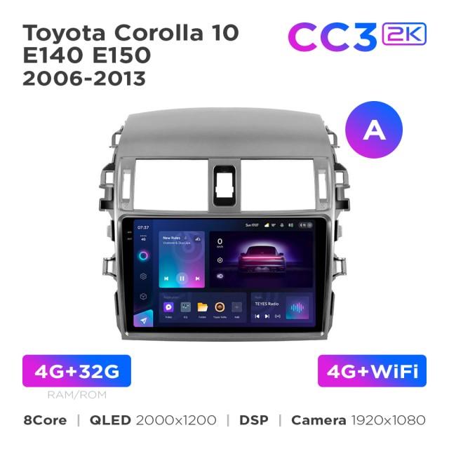 Radio samochodowe Teyes CC3 2k 4+32 Gb Toyota Corolla 10 E140 E150 2006-2013 (A) 9"