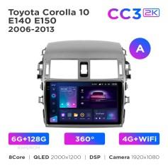 Radio samochodowe Teyes CC3 2k 6+128 Gb 360° Toyota Corolla 10 E140 E150 2006-2013 (A) 9"