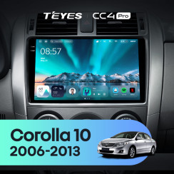 Radio samochodowe Teyes CC4 Pro 2k 8+128 Gb Toyota Corolla 10 E140 E150 2006-2013 (A) 9"