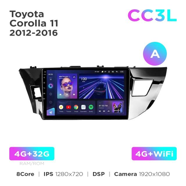 Radio samochodowe do Toyota Corolla 11 2012-2016 (A) Teyes CC3L 4+32 Gb 10"