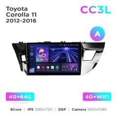 Radio samochodowe Teyes CC3L 4+64 Gb Toyota Corolla 11 2012-2016 (A) 10"