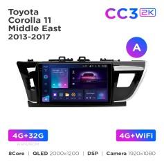 Radio samochodowe Teyes CC3 2k 4+32 Gb Toyota Corolla 11 Middle East 2013-2017 (A) 10"