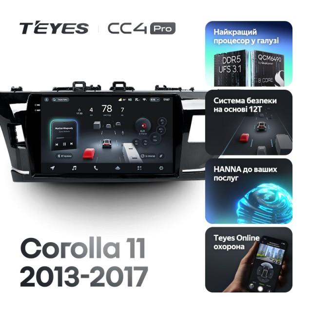 Radio samochodowe Teyes CC4 Pro 2k 8+128 Gb Toyota Corolla 11 Middle East 2013-2017 (A) 10"