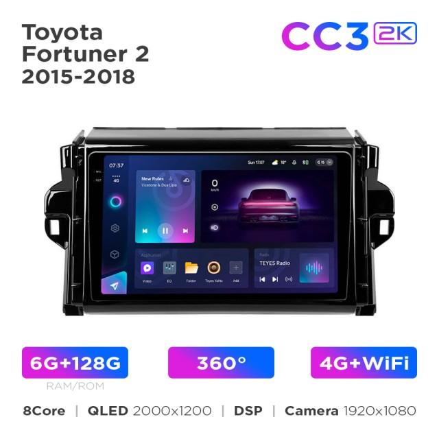 Radio samochodowe Teyes CC3 2k 6+128 Gb 360° Toyota Fortuner 2 2015-2018 9"