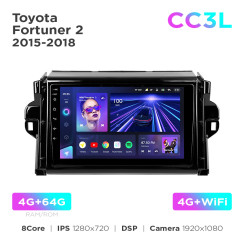 Radio samochodowe Teyes CC3L 4+64 Gb Toyota Fortuner 2 2015-2018 9"