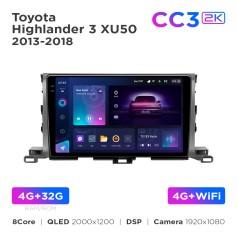 Radio samochodowe Teyes CC3 2k 4+32 Gb Toyota Highlander 3 XU50 2013-2018 10"