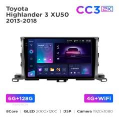 Radio samochodowe Teyes CC3 2k 6+128 Gb Toyota Highlander 3 XU50 2013-2018 10"