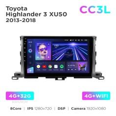 Radio samochodowe do Toyota Highlander 3 XU50 2013-2018 Teyes CC3L 4+32 Gb 10"