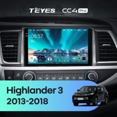 Radio samochodowe Teyes CC4 Pro 2k 12+256 Gb Toyota Highlander 3 XU50 2013-2018 10"
