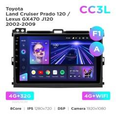 Radio samochodowe do Toyota Land Cruiser Prado 120 / Lexus GX470 J120 2002-2009 (F1) (A) Teyes CC3L 4+32 Gb 9"