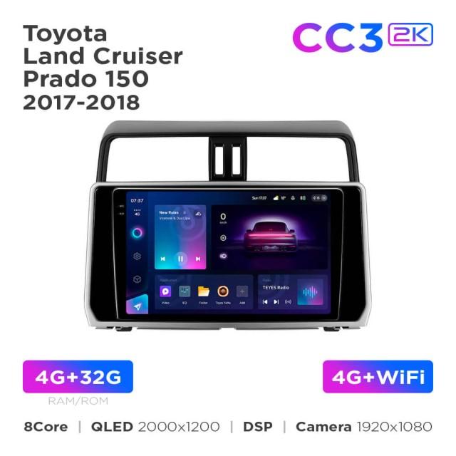 Radio samochodowe Teyes CC3 2k 4+32 Gb Toyota Land Cruiser Prado 150 2018-2020 10"