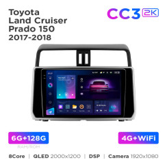 Radio samochodowe Teyes CC3 2k 6+128 Gb Toyota Land Cruiser Prado 150 2018-2020 10"