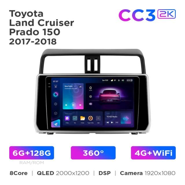 Radio samochodowe Teyes CC3 2k 6+128 Gb 360° Toyota Land Cruiser Prado 150 2018-2020 10"