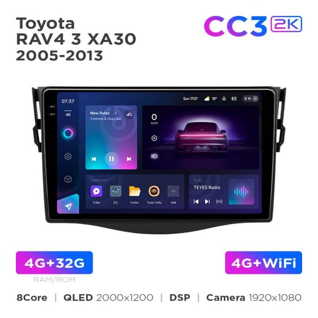 Radio samochodowe Teyes CC3 2k 4+32 Gb Toyota RAV4 3 XA30 2005-2016 (F1) 9"