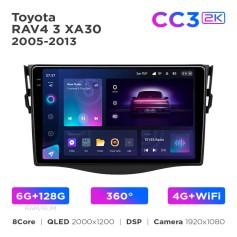Radio samochodowe Teyes CC3 2k 6+128 Gb 360° Toyota RAV4 3 XA30 2005-2016 (F1) 9"
