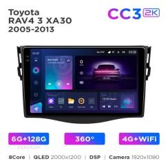 Radio samochodowe Teyes CC3 2k 6+128 Gb 360° Toyota RAV4 3 XA30 2005-2016 (F1) 9"