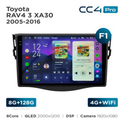 Radio samochodowe Teyes CC4 Pro 2k 8+128 Gb Toyota RAV4 3 XA30 2005-2016 (F1) 9"