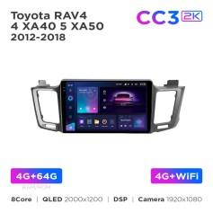 Radio samochodowe Teyes CC3 2k 4+64 Gb Toyota RAV4 4 XA40 5 XA50 2012-2018 10"