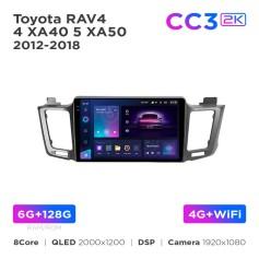 Radio samochodowe Teyes CC3 2k 6+128 Gb Toyota RAV4 4 XA40 5 XA50 2012-2018 10"