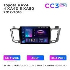 Radio samochodowe Teyes CC3 2k 6+128 Gb 360° Toyota RAV4 4 XA40 5 XA50 2012-2018 10"