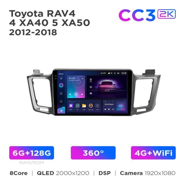 Radio samochodowe Teyes CC3 2k 6+128 Gb 360° Toyota RAV4 4 XA40 5 XA50 2012-2018 10"