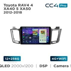 Radio samochodowe Teyes CC4 Pro 2k 12+256 Gb Toyota RAV4 4 XA40 5 XA50 2012-2018 10"