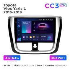 Radio samochodowe Teyes CC3 2k 4+64 Gb Toyota Vios Yaris L 2016-2019 10"