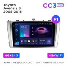 Radio samochodowe Teyes CC3 2k 4+64 Gb Toyota Avensis 3 2008-2015 (F1) 9"