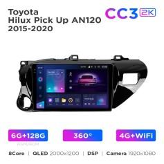 Radio samochodowe Teyes CC3 2k 6+128 Gb 360° Toyota Hilux Pick Up AN120 2015-2020 10"