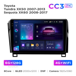 Radio samochodowe Teyes CC3 2k 6+128 Gb Toyota Tundra XK50 2007-2013 / Sequoia XK60 2008-2017 10"