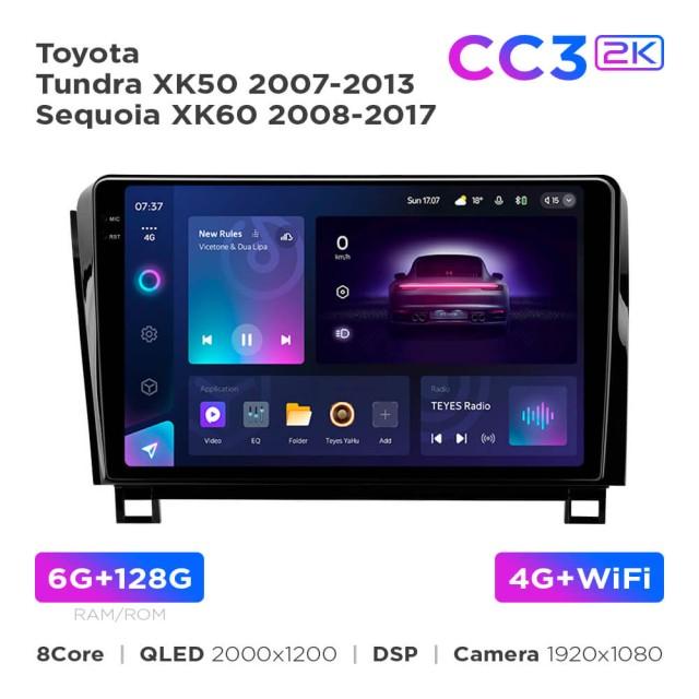 Radio samochodowe Teyes CC3 2k 6+128 Gb Toyota Tundra XK50 2007-2013 / Sequoia XK60 2008-2017 10"