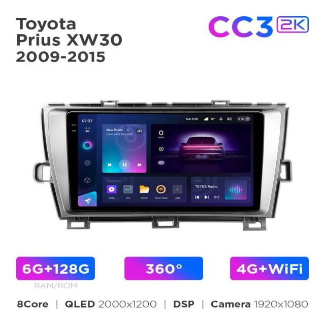 Radio samochodowe Teyes CC3 2k 6+128 Gb 360° Toyota Prius XW30 2009-2015 9"