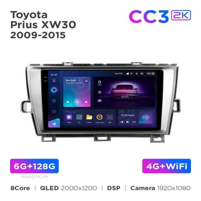 Radio samochodowe Teyes CC3 2k 6+128 Gb Toyota Prius XW30 2009-2015 9"