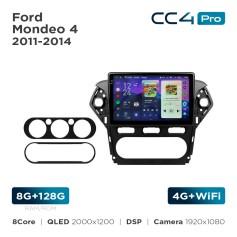 Radio samochodowe Teyes CC4 Pro 2k 8+128 Gb Ford Mondeo 4 2011-2014 10"