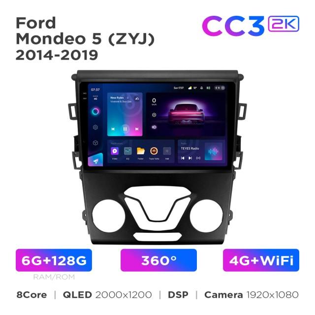 Radio samochodowe Teyes CC3 2k 6+128 Gb 360° Ford Mondeo 5 (ZYJ) 2014-2019 9"
