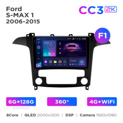 Radio samochodowe Teyes CC3 2k 6+128 Gb 360° Ford S-MAX 1 2006-2015 (F1) 9"