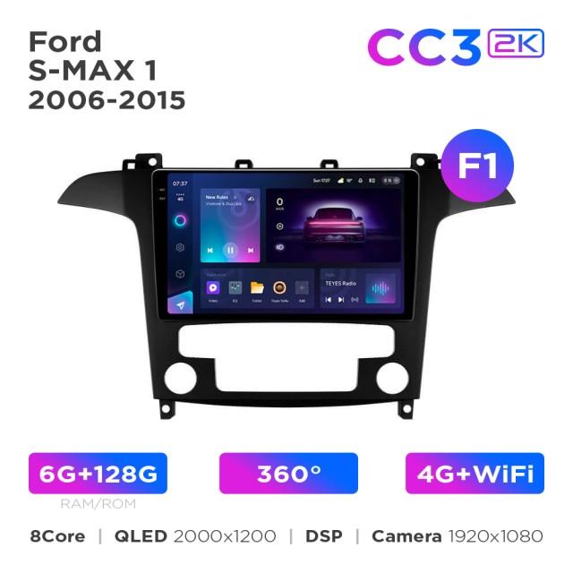 Radio samochodowe Teyes CC3 2k 6+128 Gb 360° Ford S-MAX 1 2006-2015 (F1) 9"