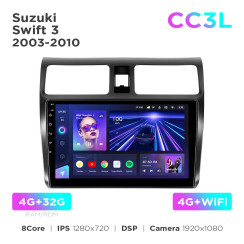 Radio samochodowe do Suzuki Swift 3 2003-2010 Teyes CC3L 4+32 Gb 10"