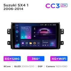 Radio samochodowe Teyes CC3 2k 6+128 Gb 360° Suzuki SX4 1 2006-2014 9"