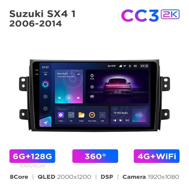 Radio samochodowe Teyes CC3 2k 6+128 Gb 360° Suzuki SX4 1 2006-2014 9"